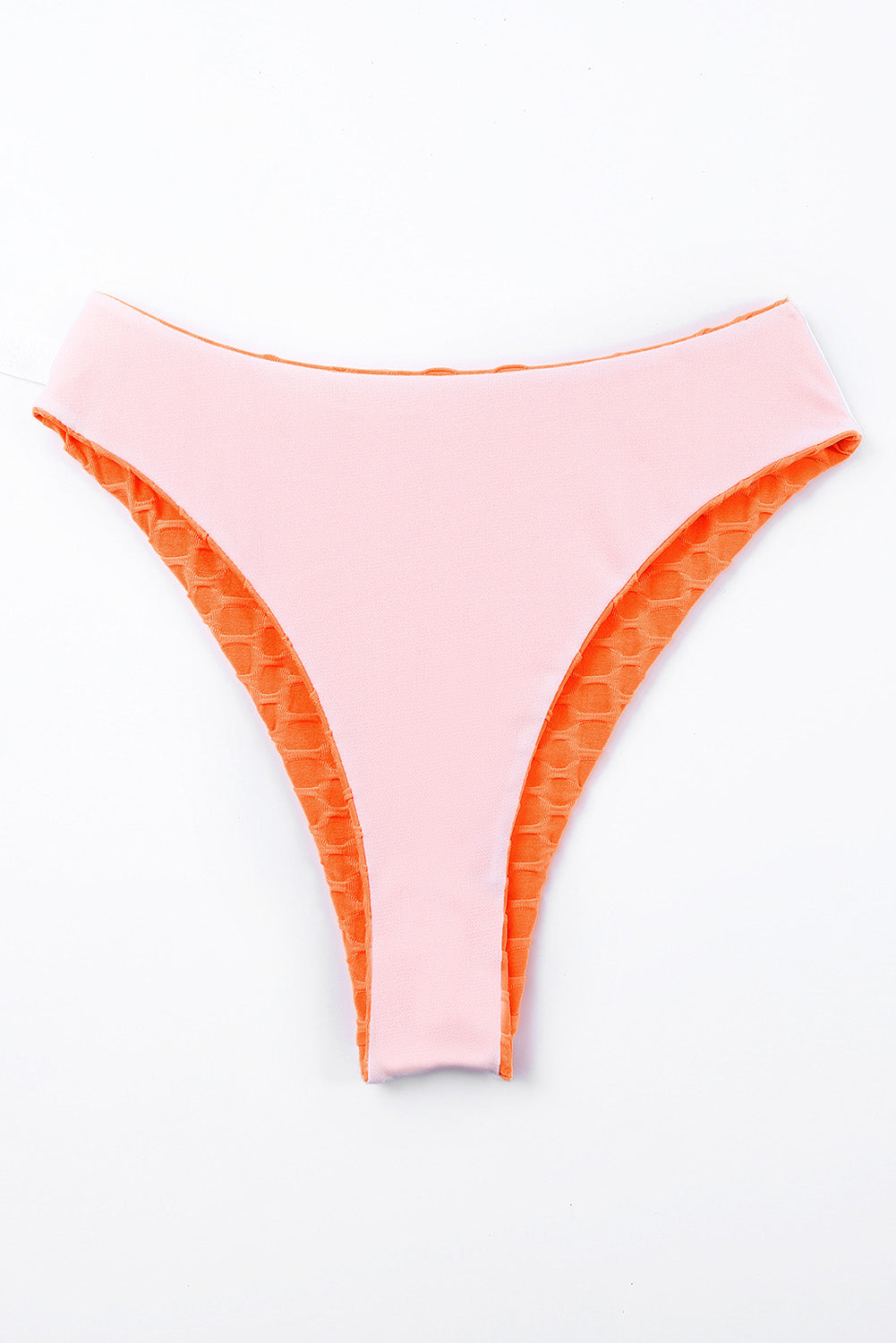 Orange Honey Comb Textured Bikini Bottoms