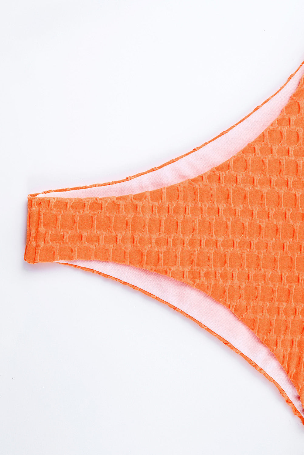 Orange Honey Comb Textured Bikini Bottoms