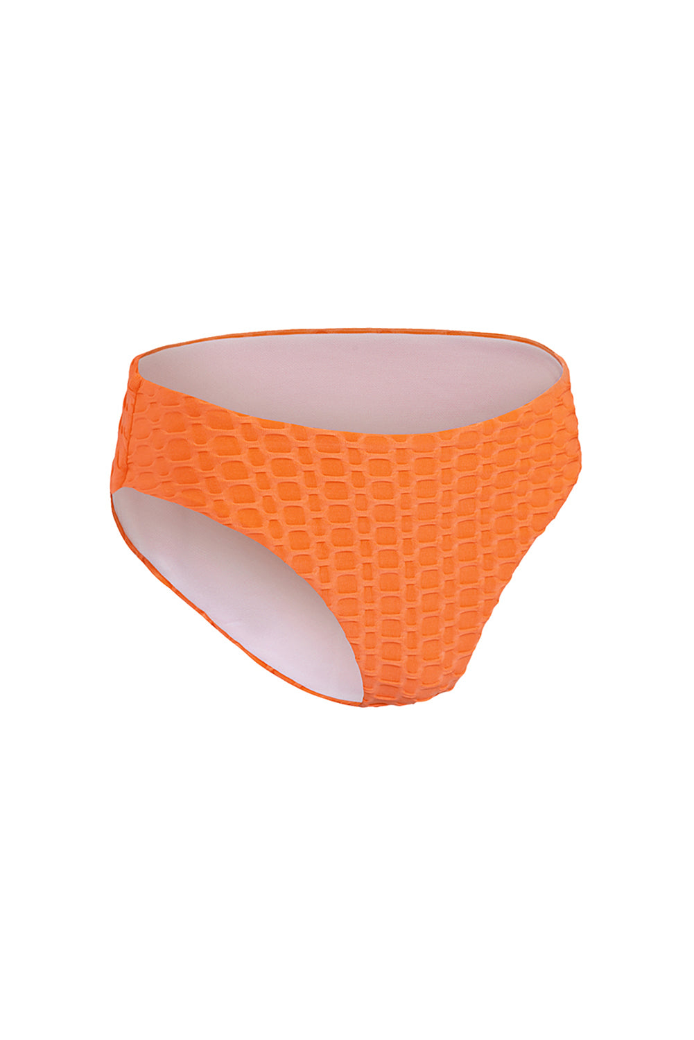 Orange Honey Comb Textured Bikini Bottoms