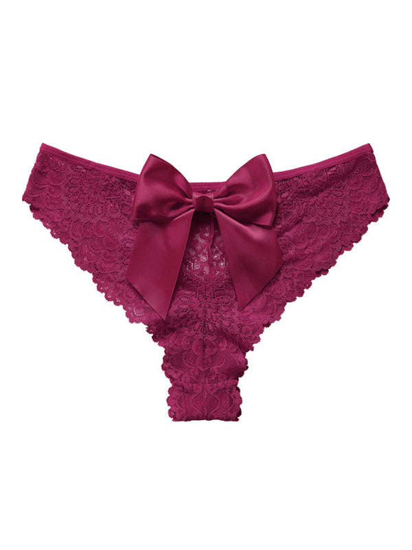 New Christmas outfit sexy bow breathable lace low waist panties