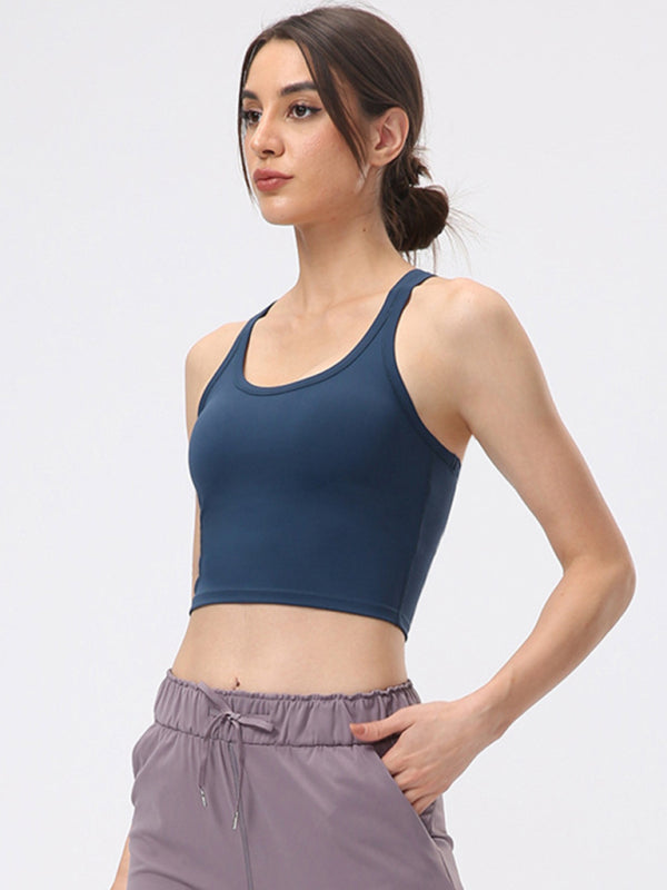 Yoga vest with chest pads antibacterial nude sports bra all-in-one beautiful back bra