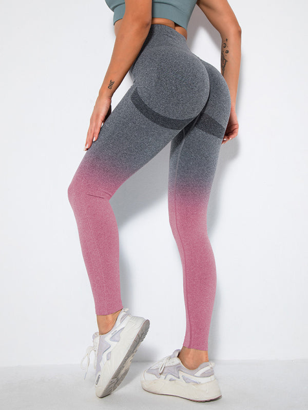 Women's Seamless Gradient Slim Body Quick-drying Sexy Peach Hip Sports Fitness Pants